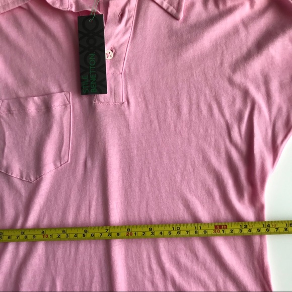NWT United Colors Of Benetton Pink Polo Sz Small - Picture 4 of 5